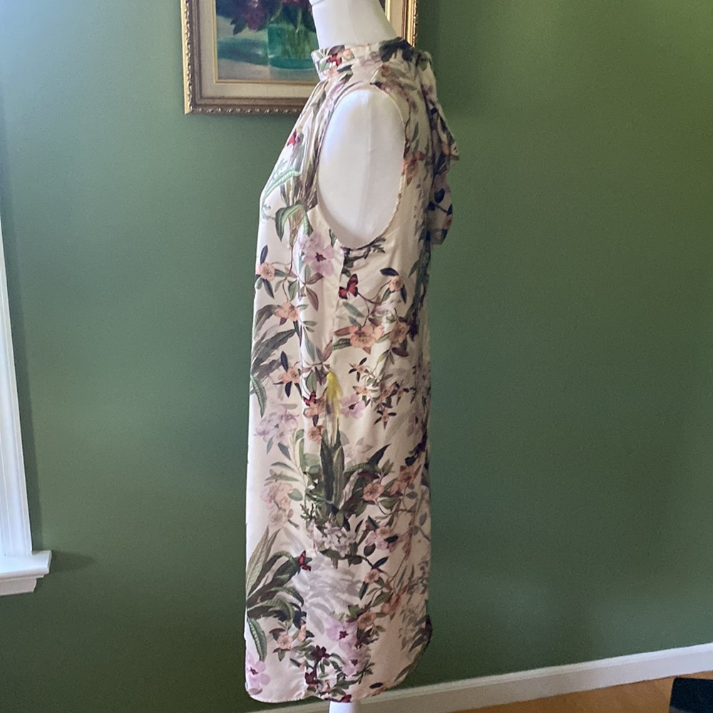 H&M Floral Satin Dress sz S - Picture 4 of 12